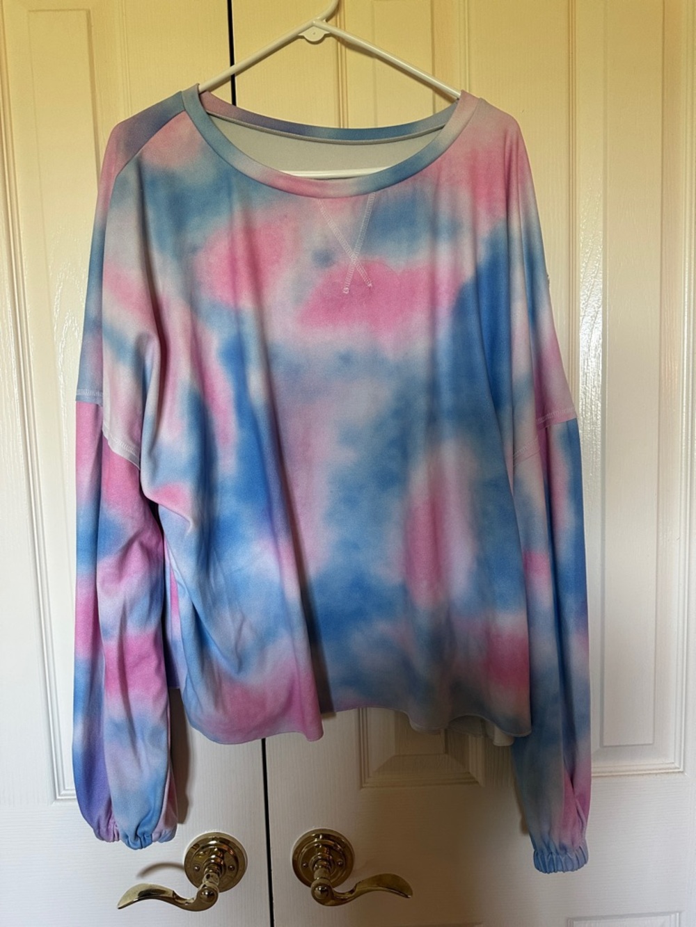 Pastel Tie-Dye Crewneck Sweatshirt - Pink & Blue